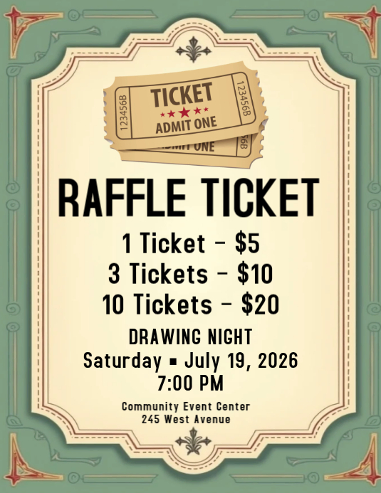 Yellow Raffle Event Flyers Template | PosterMyWall