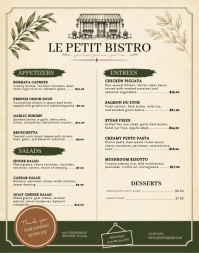 Yellow Restaurant Menu Poster/muurbord Template