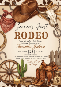 Yellow Rodeo Baby Shower A4 Template