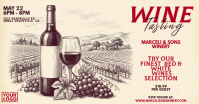 Amarelo Wine Tasting Event Изображение, которым поделились на Facebook Template