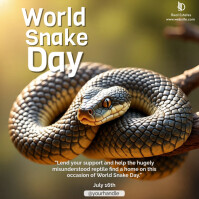 Yellow Vintage World Snake Day Company Design Instagram Post template