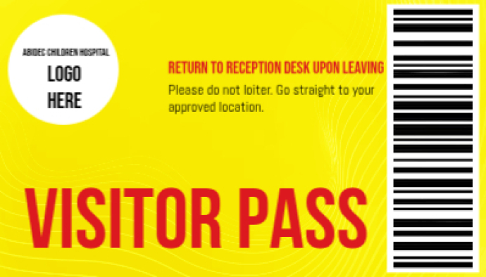 Pass Id Card Example Yellow Visitor Pass Id Card Design Template Business Card | PosterMyWall