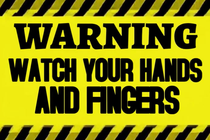 Yellow Warning Watch Your Hands And Fingers Safety Sign Template Poster ...