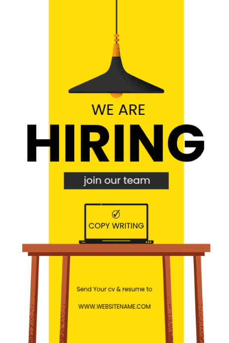 Yellow We Are Hiring Poster Template | PosterMyWall