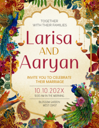 Yellow Wedding Invitation Flyer template