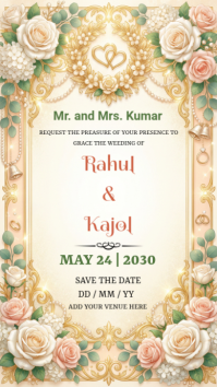 Yellow Wedding Invitation Instagram Story template