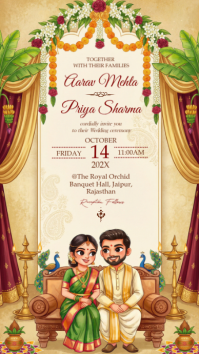 Yellow Wedding Invitation Instagram Story template