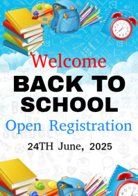 Yellow  Welcome Back To School Post A4 template