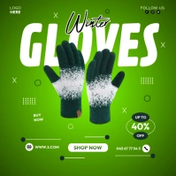Yellow Winter Gloves Design Instagram Post template