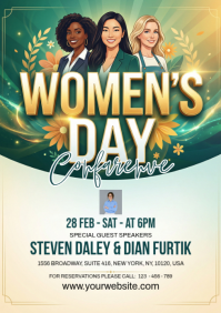 Yellow Women's Day Conference A4 template