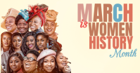 Yellow Women's History Month Facebook Shared Image template