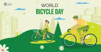 Yellow  World Bicycle Day Facebook Shared Ima template