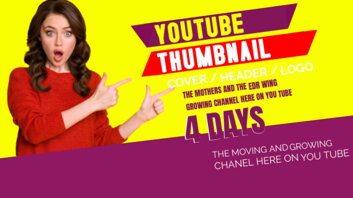Yellow Yellow And Purple You Tube Thumbnail Template | PosterMyWall