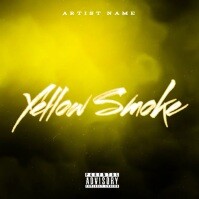 Yellow  Yellow Smoke Mixtape Rap Cover  Album Cover template