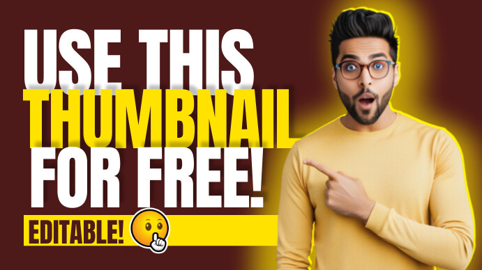 Yellow youtube thumbnail template design