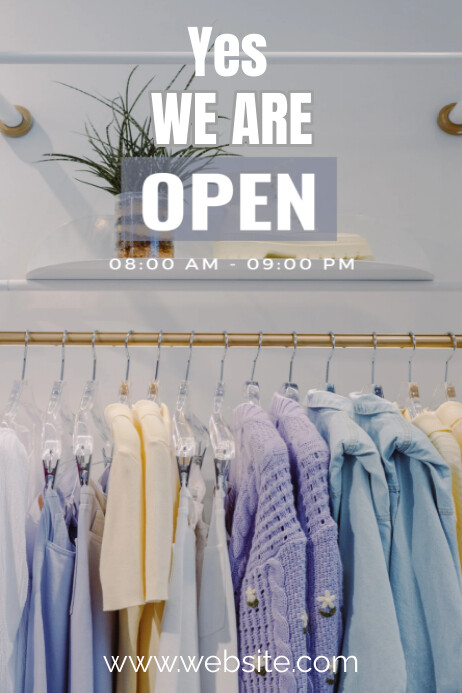 Yes we're open Poster template