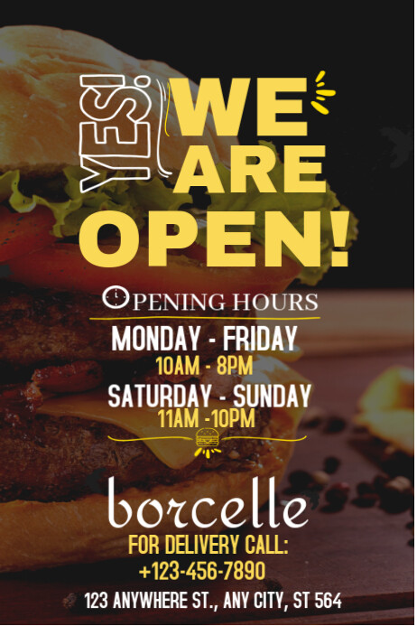 Yes we're open Poster template