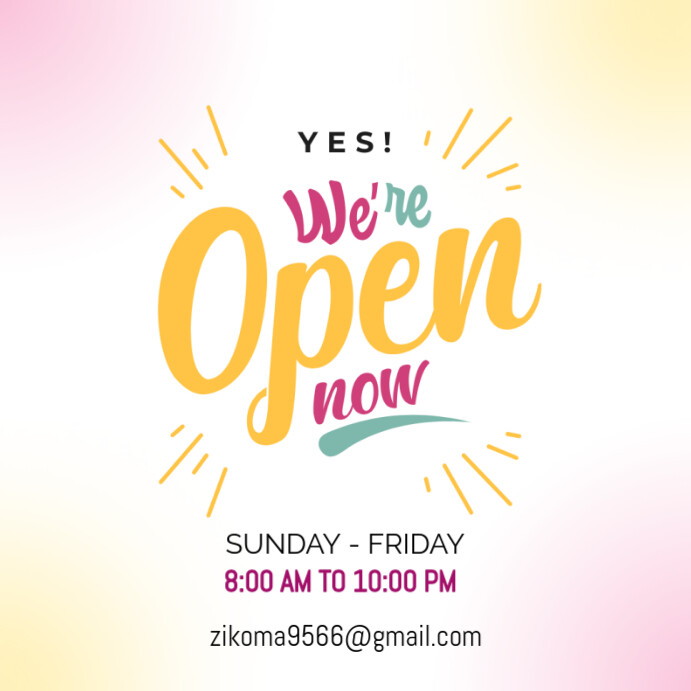 Yes we are open Instagram Post template