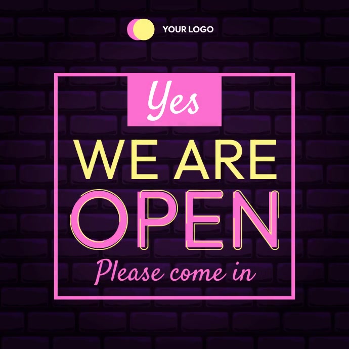 Yes We are Open Square Post Template | PosterMyWall