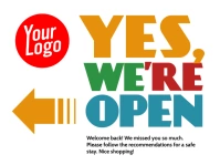 Yes we are open store yard sign Rótulo de jardín template