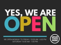 Yes we are open yard sign for shop Rótulo de jardín template