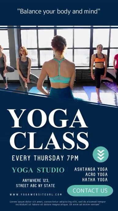 Yoga Event Description Example Yoga Class Promotion Template | PosterMyWall