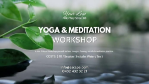Yoga & Meditation Workshop Course Seminar Ad Digitale display (16:9) template