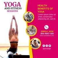 yoga and fitness โพสต์บน Instagram template