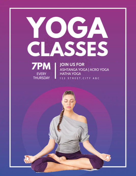 Yoga class Flyer (US Letter) template