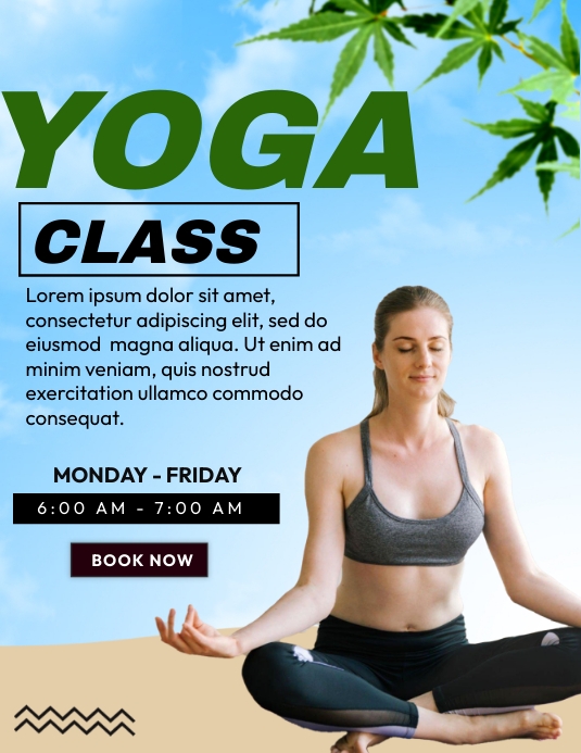 Yoga Class Poster Folheto (US Letter) template