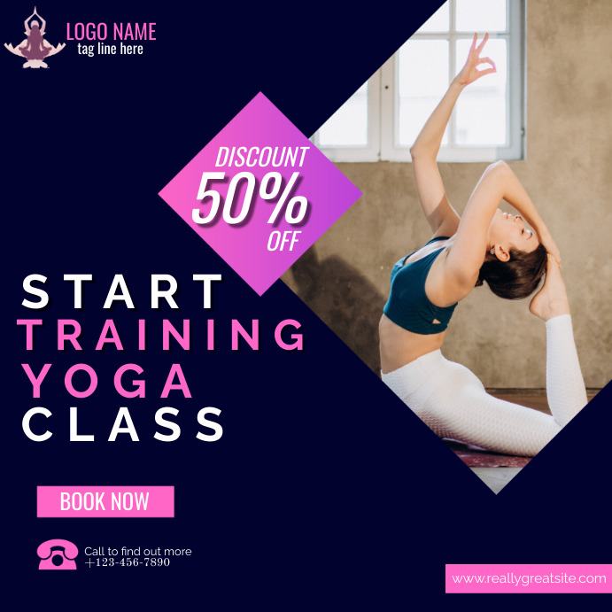 Yoga Class Template Poster Publicação no Instagram