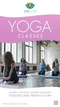 Yoga classes digital signage video template
