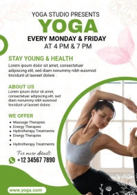 Yoga classes flyer A4 template