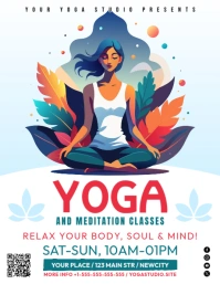 Yoga Classes Flyer Pamflet (Letter AS) template