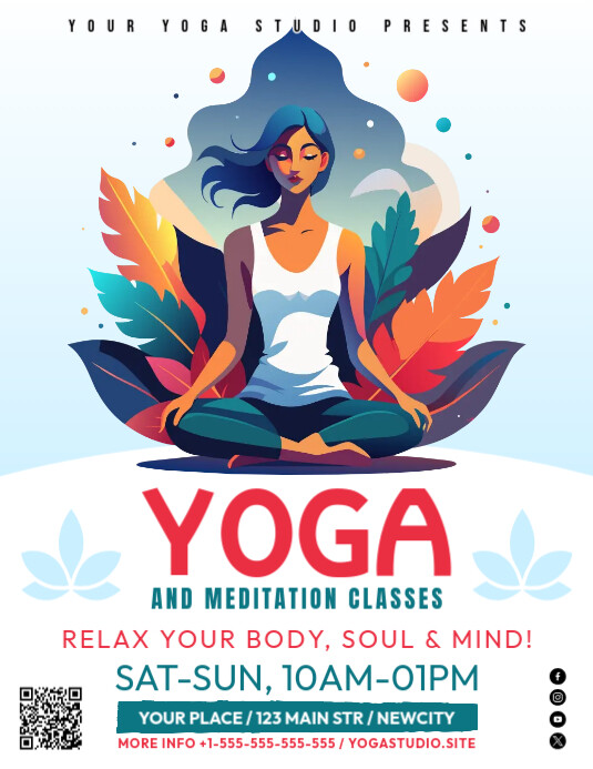 Yoga Classes Flyer Template PosterMyWall