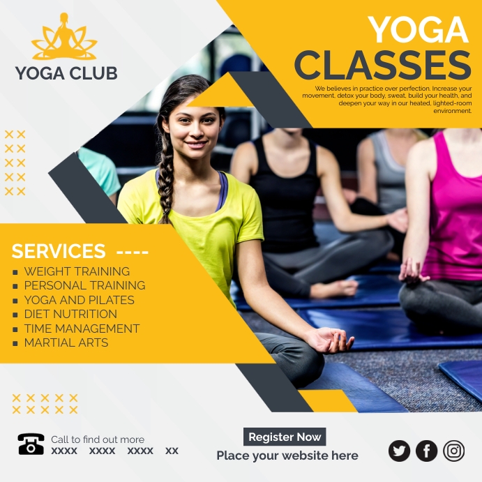 yoga classes instagram post Template | PosterMyWall