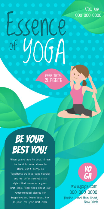Yoga Classes Roll Up Banner Template Postermywall