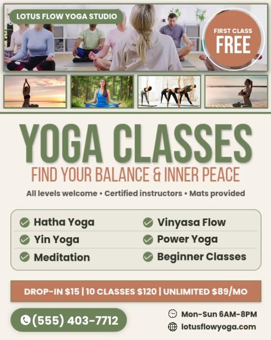 Yoga Classes Instagram Portrait Template | PosterMyWall