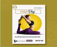YOGA day, yoga poster adds Medium Rectangle template