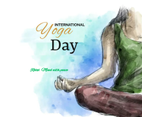 White International Yoga Day Umugqa Ophakathi Template