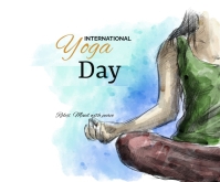 Yoga day , social media post Medium Rectangle template