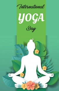 Yoga Day Half Page Wide template