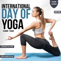 Yoga day flyer Square (1:1) template