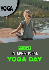 YOGA DAY VIDEO FLYER A4 template