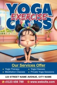 Yoga Exercise Class Poster template
