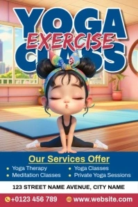 Yoga Exercise Class Poster template
