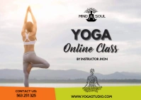 Yoga flyer template, plantilla / volante yoga 明信片