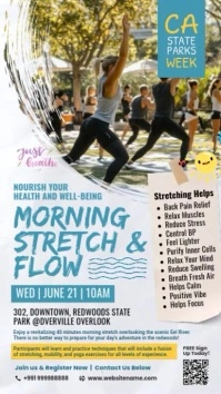 Yoga Morning Stretch & Flow Display Template Pantalla Digital (9:16)