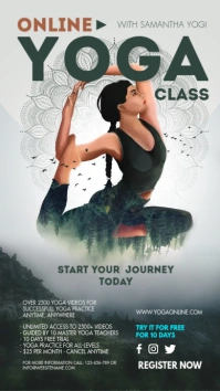 Yoga Online Class Flyer Digital Display (9:16) template