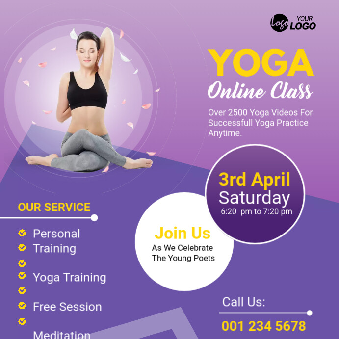 Yoga Online Class Instagram post Template | PosterMyWall
